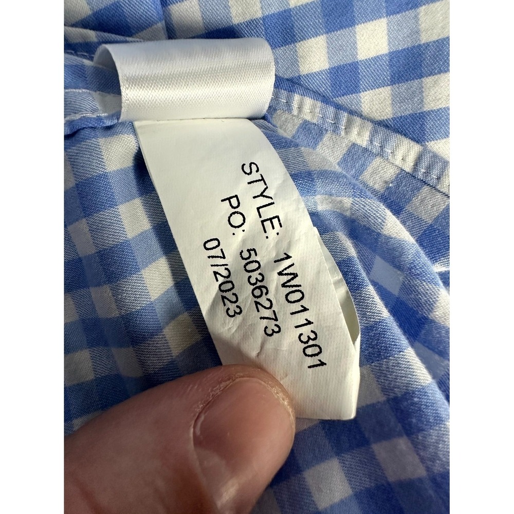 Vineyard Vines Shirt Mens XL Blue Gingham Skysail On the Go Performance Brrr - Picture 9 of 10